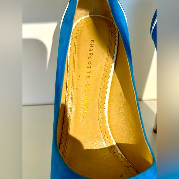 Charlotte Olympia Blue Suede Heels - Picture 2 of 6